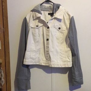White and grey jean jacket